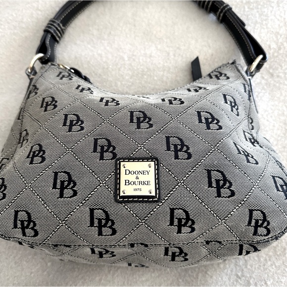 Dooney & Bourke Black Signature Monogram Hobo Shoulder Bag - Picture 4 of 16